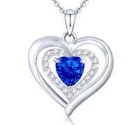 ZZHYGM Birthstone s Forever Love Heart with Birthstones. Sterling Silver Women as Anniversary/Birthday Gift Mom, Wife, Girlfriend or Loved Ones, Jewelry for girls