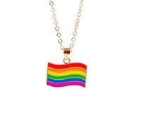ZZHYGM for Men and Women, Beautiful Summer Beach Colourful LGBT Heart Clavicle Rainbow Bridge Necklace