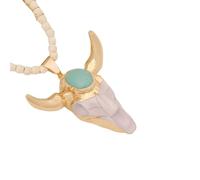 ZZHYGM for Men and Women, Bohemian Animal Head Personalized with Exaggerated Skull Pendant, Memento Mori Necklace, Pirate Locket