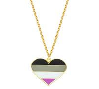 ZZHYGM for Women and Men, Transgender Pansexual Pride Genderqueer Asexual Pendant Heart Rainbow Bridge Necklace