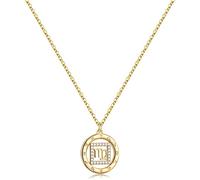 ZZHYGM Girl 12 Constellations Necklace Round Engraved Astrology Horoscope Sign Pendant 14K Gold Plated Chain Dainty Jewelry, Metal, No Gemstone Gifts