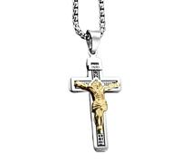 ZZHYGM Girl Sterling Silver Saint Benedict Religious With On It - Catholic Amulet Crucifix Pendant Men, Jesus Cross Necklace For