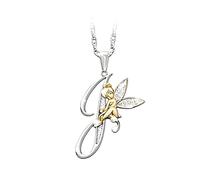 ZZHYGM Girls accessories For Women, Lovely Crystal I J K L M N O Letters Flower Necklaces, Necklace, Fairy Tinkerbell Jewelry Birthday Gift