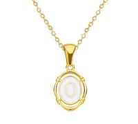 ZZHYGM Gold Filled For Women And Men, Drip Oil Oval Necklaces Alphabet J K L M N O P Q Initials Pendant Bubble Necklace Letter Charms