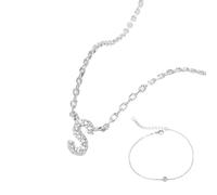 ZZHYGM jewellery 925 A adjustable necklace bracelet set zirconia, pendant with capital letter wedding anniversary s for women and girls jewelry