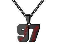 ZZHYGM jewelry Men Personalized 00A99 Athletes Jersey Black Steel Number Chain 22inch Charm Pendant Inspirational Baseball Gift for Boy Women Girl, Stainless