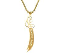 ZZHYGM Muslim Knife 925 Sterling Silver Men Amulet Islamic Pendant A Dagger Master Sword Necklace for Women