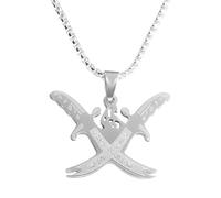 ZZHYGM Muslim Knife 925 Sterling Silver Men Amulet Islamic Pendant A Dagger Master Sword Necklace for Women