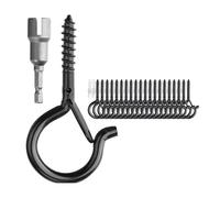 ZZHYTANG Black Hooks with Safety Lock Q-Shape Screw-in Windproof Hooks for Hanging Planters, String Lights, Home & Garden(10 pcs)