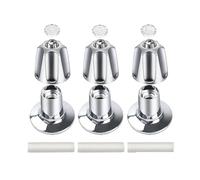 ZZHYTANG Shower Faucet Handles Replacement for Price Pfister Verve, 3-Handle Tub & Shower Control Knob Repair Kit, Chrome/Black Bathroom Fixture Handles(Silver,#2)