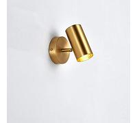 Zziyj Modern Single Wall Spotlight in an Antique Brass Effect Finish, Brass Bathroom Up/Down Wall Sconce for Living Room Kitchen Dining Room Corridor Balcony Stairs (Gold)