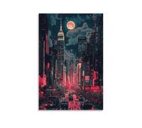 ZZJFFBSS City Poster- New York Pulse - The City That Never Sleeps Wall Art Mural Modern Decoration Hanging Art Poster 20x30inch(50x75cm)