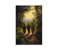 ZZJFFBSS On The Road to Emmaus, Jesus Walks Unnoticed, Yet Every Word Begins to Thaw Their Hearts. Wall Art Mural Modern Decoration Hanging Art Poster 16x24inch(40x60cm)