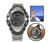 ZZjingli Digital Fishing Barometer Watch with Thermometer/Altimeter/Weather Forecast/Pressure Trend Chart Display / 30m Waterproof/Storm Alarm