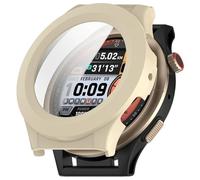 ZZjingli For Amazfit Cheetah Round Tempered Film Integrated PC Watch Protective Case(Ivory White)