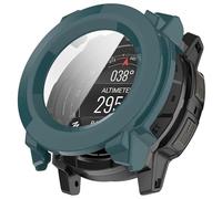 ZZjingli For Garmin Instinct 3 AMOLED/Solar 45mm Tempered Film Integrated PC Watch Protective Case(Black)(Pink)(White) etc(Green)