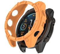 ZZjingli For Garmin Quatix 8 47mm AMOLED Hollow Armor TPU Half Coverage Watch Protective Case(Orange)