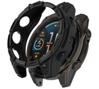 ZZjingli For Garmin Tactix 8 AMOLED 47mm Hollow Armor TPU Half Coverage Watch Protective Case(Black)(Black Red)(Black Blue) etc(Black)