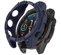 ZZjingli For Garmin Tactix 8 AMOLED 47mm Hollow Armor TPU Half Coverage Watch Protective Case(Black)(Black Red)(Black Blue) etc(Midnight Blue)