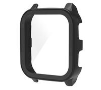 ZZjingli For Garmin Venu Sq2 PC + 9H Tempered Glass Integrated Protective Watch Case(Pine Green)(Pink)(Black) etc(Black)
