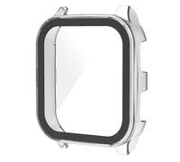 ZZjingli For Garmin Venu Sq2 PC + 9H Tempered Glass Integrated Protective Watch Case(Pine Green)(Pink)(Black) etc(Transparent)