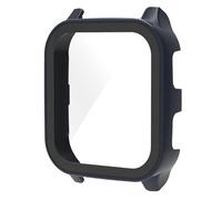 ZZjingli For Garmin Venu Sq2 PC + 9H Tempered Glass Integrated Protective Watch Case(Pine Green)(Pink)(Black) etc(Ink Blue)