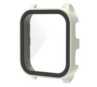 ZZjingli For Garmin Venu Sq2 PC + 9H Tempered Glass Integrated Protective Watch Case(Pine Green)(Pink)(Black) etc(Ivory White)