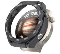 ZZjingli For Huawei Watch 4 Pro Change to Watch Ultimate Design Half Coverage Hollow PC Watch Protective Case(Black)