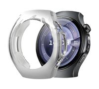 ZZjingli For Huawei Watch 5 46mm Plating Tempered Film Integrated TPU Watch Protective Cover(Gold)(Black)(Coastal Blue) etc(Silver)