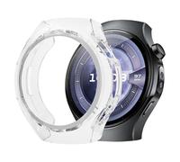 ZZjingli For Huawei Watch 5 46mm Plating Tempered Film Integrated TPU Watch Protective Cover(Gold)(Black)(Coastal Blue) etc(Transparent)