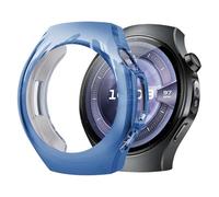 ZZjingli For Huawei Watch 5 46mm Plating Tempered Film Integrated TPU Watch Protective Cover(Gold)(Black)(Coastal Blue) etc(Coastal Blue)