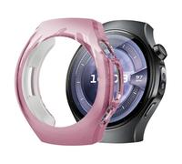 ZZjingli For Huawei Watch 5 46mm Plating Tempered Film Integrated TPU Watch Protective Cover(Gold)(Black)(Coastal Blue) etc(Pink)