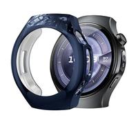 ZZjingli For Huawei Watch 5 46mm Plating Tempered Film Integrated TPU Watch Protective Cover(Gold)(Black)(Coastal Blue) etc(Midnight Blue)