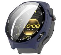 ZZjingli For Huawei Watch GT 6 Pro Tempered Glass Film Integrated PC Scale Watch Protective Cover(Midnight Blue)
