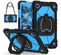 ZZjingli For Lenovo Tab K9 / Tab One TB-305FU Contrast Color Robot Silicone Hybrid PC Tablet Case(Black Blue)