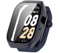 ZZjingli For Mibro Watch T2 Tempered Film Integrated PC Watch Protective Case Second Variation Case(Ink Blue)