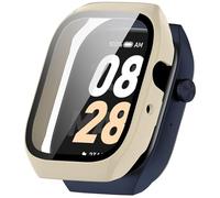 ZZjingli For Mibro Watch T2 Tempered Film Integrated PC Watch Protective Case Second Variation Case(Ivory White)