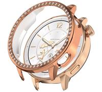ZZjingli For OPPO Watch X2 Mini Single Row Diamond Half Coverage Hollow PC Watch Protective Case(Black)(Rose Gold)(Silver) etc(Rose Gold)