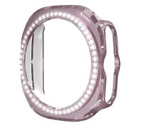 ZZjingli For Samsung Galaxy Watch Ultra 47mm / Ultra 2025 Single Row Diamond Hollow PC Watch Cover(Rose Gold)(Gold)(Red) etc(Pink)