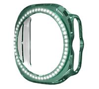 ZZjingli For Samsung Galaxy Watch Ultra 47mm / Ultra 2025 Single Row Diamond Hollow PC Watch Cover(Rose Gold)(Gold)(Red) etc(Official Green)