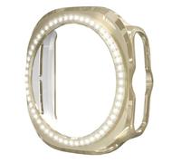 ZZjingli For Samsung Galaxy Watch Ultra 47mm / Ultra 2025 Single Row Diamond Hollow PC Watch Cover(Rose Gold)(Gold)(Red) etc(Gold)