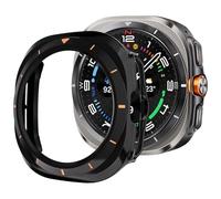 ZZjingli For Samsung Galaxy Watch Ultra/Ultra 2025 Scale Frame PC Hollow Watch Cover(Black+Orange)