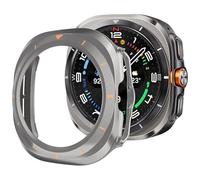 ZZjingli For Samsung Galaxy Watch Ultra/Ultra 2025 Scale Frame PC Hollow Watch Cover(Titanium Gold+Orange)