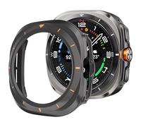 ZZjingli For Samsung Galaxy Watch Ultra/Ultra 2025 Scale Frame PC Hollow Watch Cover(Titanium Grey+Orange)