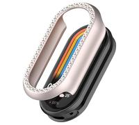 ZZjingli For Xiaomi Smart Band 10/10 NFC Single Row Diamond Half Coverage Hollow TPU Watch Cover(Black)(Rose Gold)(Silver) etc(Starlight)