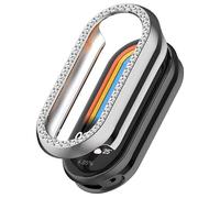 ZZjingli For Xiaomi Smart Band 10/10 NFC Single Row Diamond Half Coverage Hollow TPU Watch Cover(Black)(Rose Gold)(Silver) etc(Silver)