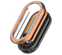 ZZjingli For Xiaomi Smart Band 10/10 NFC Single Row Diamond Half Coverage Hollow TPU Watch Cover(Black)(Rose Gold)(Silver) etc(Rose Gold)