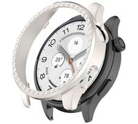 ZZjingli For Xiaomi Watch 5 Single Row Diamond Half Coverage Hollow PC Watch Protective Case(Matte Starlight)