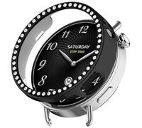 ZZjingli For Xiaomi Watch S4 41mm Single Row Diamond Half Coverage Hollow TPU Watch Cover(Black)