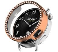 ZZjingli For Xiaomi Watch S4 41mm Single Row Diamond Half Coverage Hollow TPU Watch Cover(Rose Gold)